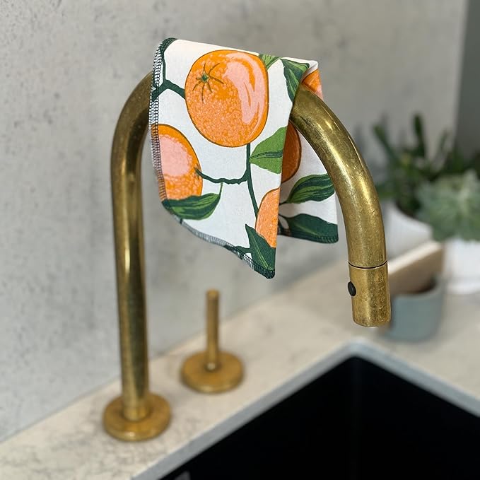 Reusable Paper Towels - 10 Pack - Roll of Washable Cotton Cloth Paper Towels - Paperless Reusable Napkins Cloth Washable - Absorbent + Long Lasting - Zero Waste Products - (Valencia)