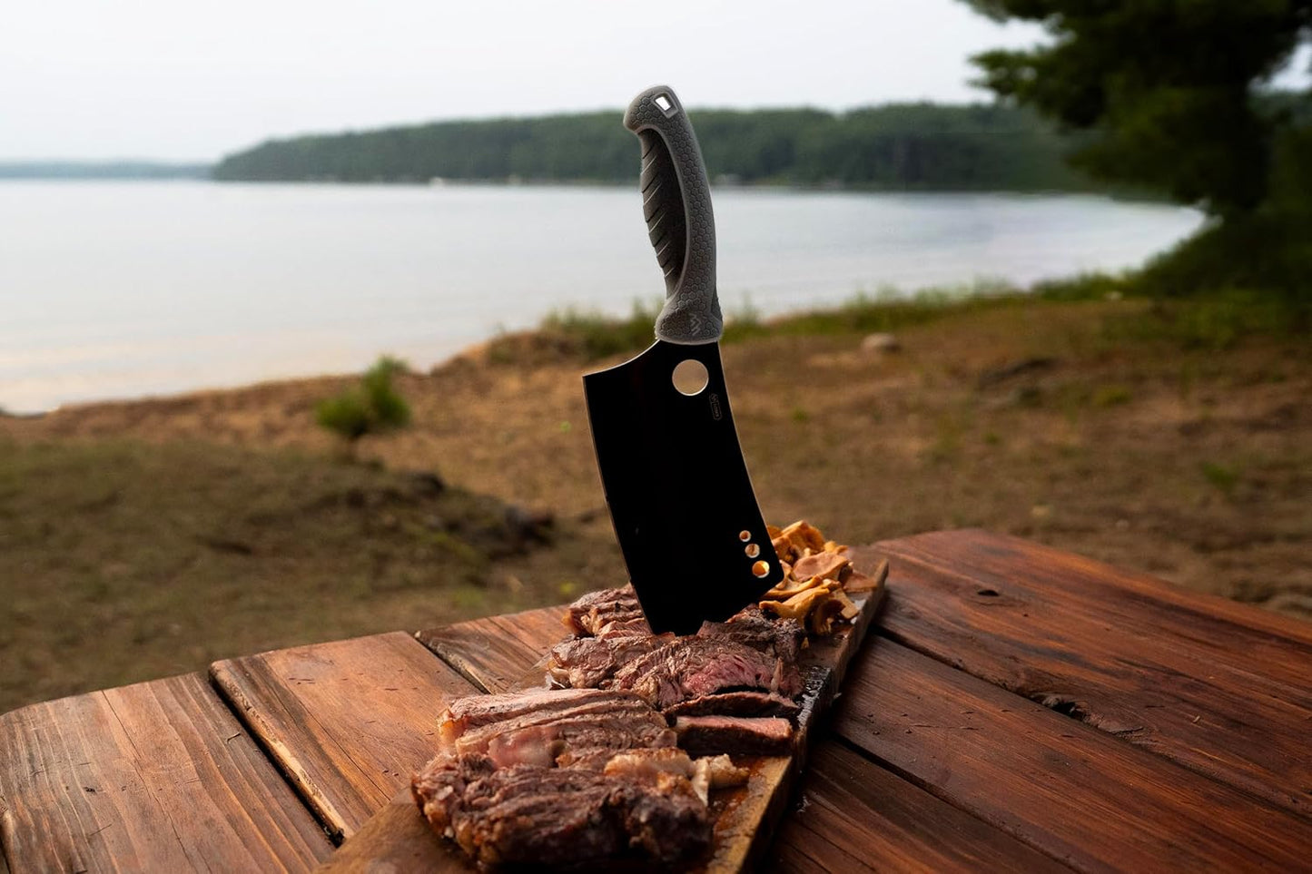 OUTDOOR EDGE ErgoMax Cleaver - Razor Sharp Meat Cleaver and Vegetable Kitchen Knife, Premium Titanium-Coated Steel Blades, Multipurpose Chef Knife for Home and Kitchen with Ergonomic Handle