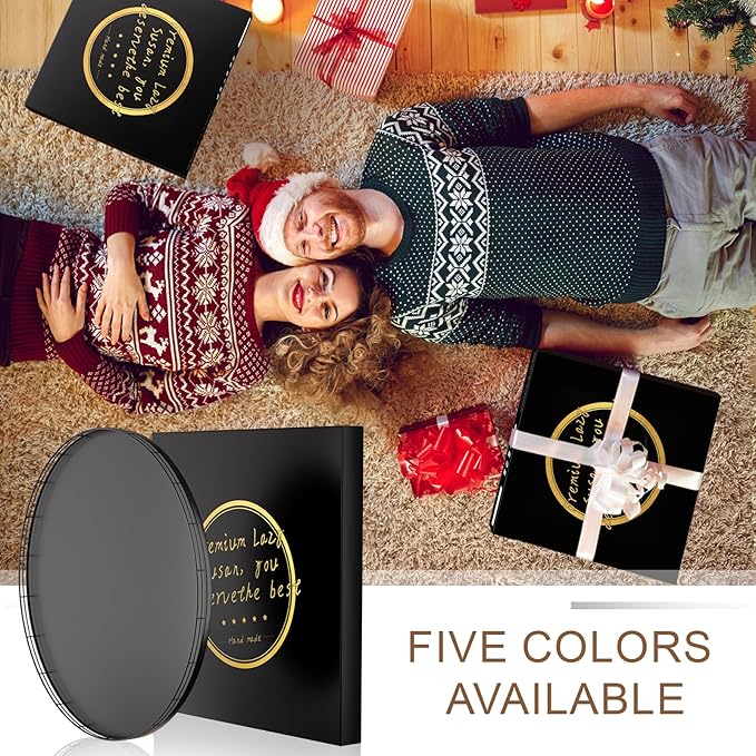 21" Oak Wooden Lazy Susan Turntable for Dining Table, Extra Large Round Lazy Susans Organizer for Kitchen Countertop Charcuterie Boards Cheese Board Organization and Storage Black Home Decor