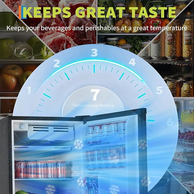 4.5 Cu. Ft. Compact Refrigerator | Single Door Mini Fridge with Energy-Efficient & Quiet Operation | for Dorm, Office, Bedroom, Kitchen, Bar Use with Adjustable Shelves