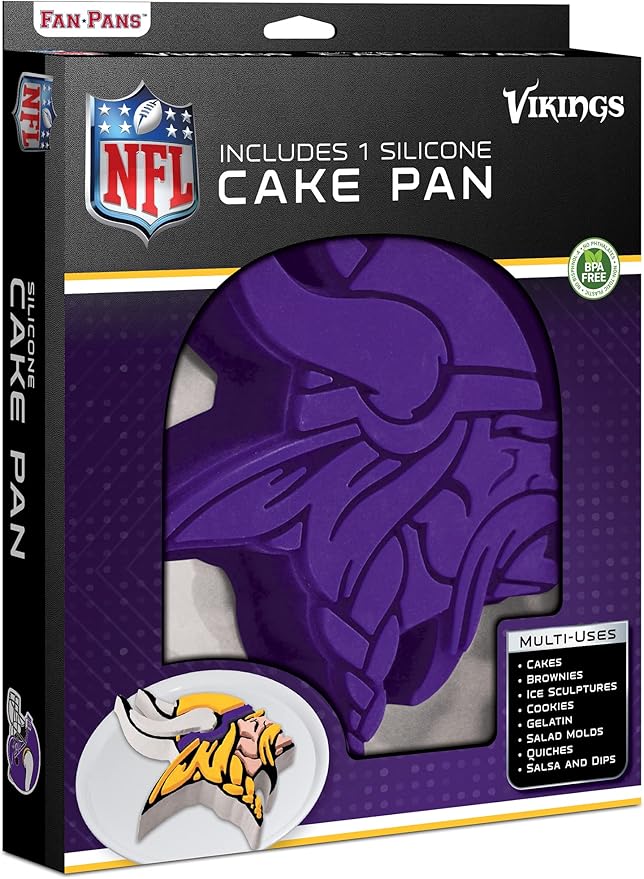 MasterPieces Game Day - FanPans NFL Minnesota Vikings Team Logo Silicone Cake Pan - Dishwasher Safe