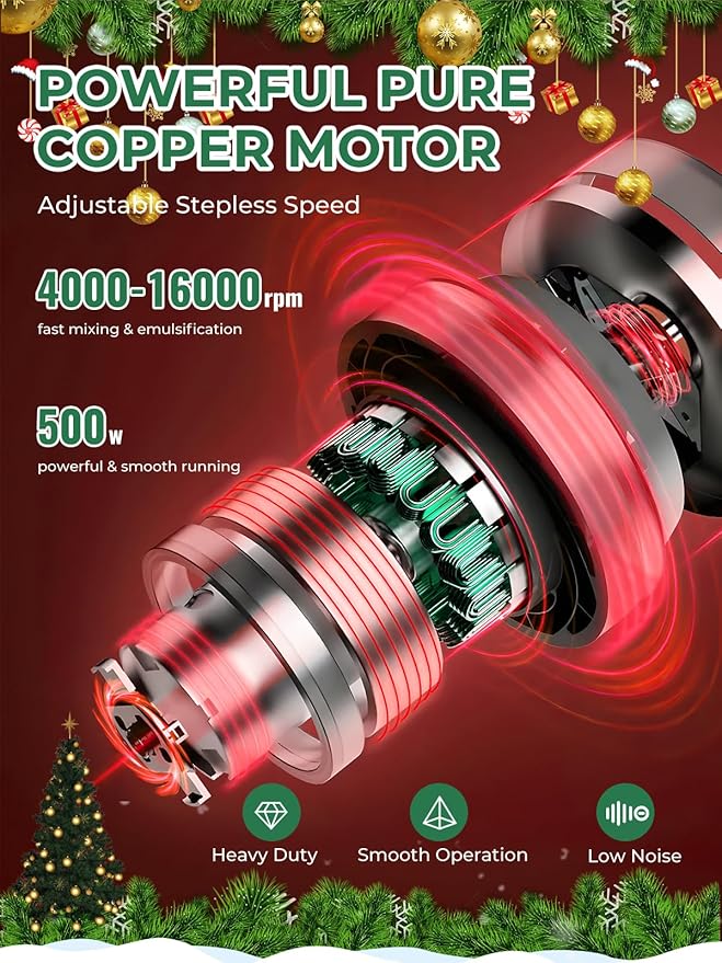 Commercial Immersion Blender Hand held Blenders Heavy Duty Variable Speed Mixer 4000-16000RPM with 20-Inch Removable Shaft 50-Gallon Capacity 500W Multifunction Pro Electric Stick Emulsifier