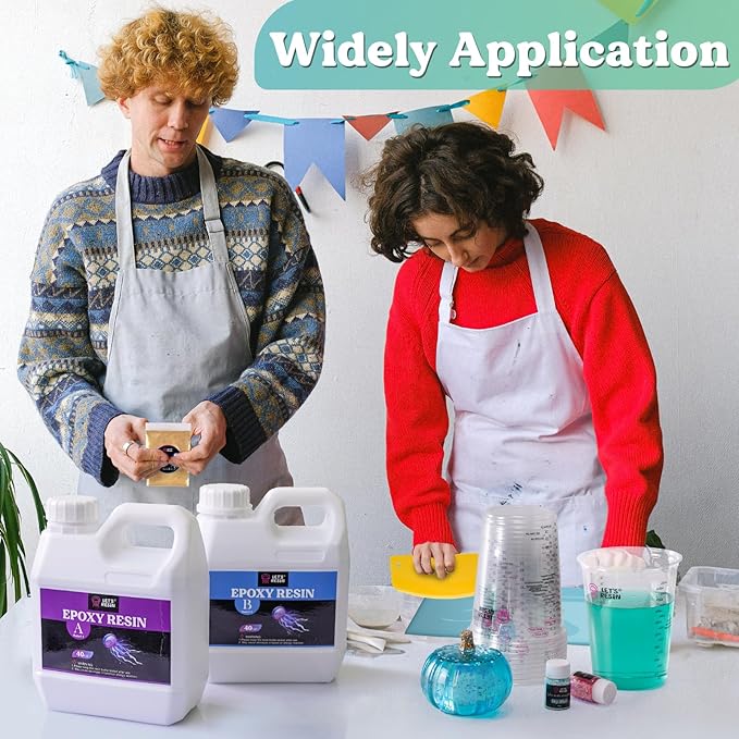 LET'S RESIN Resin Mixing Cups, 45pcs 32oz(1000ml) 2 Scales Accurate Paint Mixing Cup with Protective Gloves, Sturdy & Thick Disposable Measuring Cups for Paint, Pigments, Art, Auto Resin Mixer