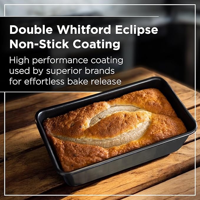 Wrenbury Large 2lb Loaf Pan for Baking Bread - Non Stick 2 lb Banana Loaf Tin - Toughened Wide Carbon Steel 2 Pound Cake Tray - 9.5"