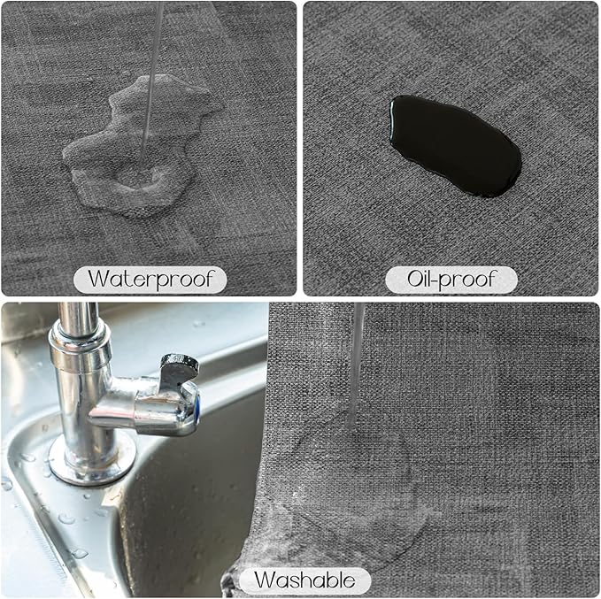 Romanstile Reversible Vinyl Placemats Set of 6, Faux Leather 100% Waterproof Oil-Proof Wipeable Place Mats, Heat Resistant Dual Sided Table Mats for Kitchen/Dining/Party (Dark Gray, 12 x 17 Inch)