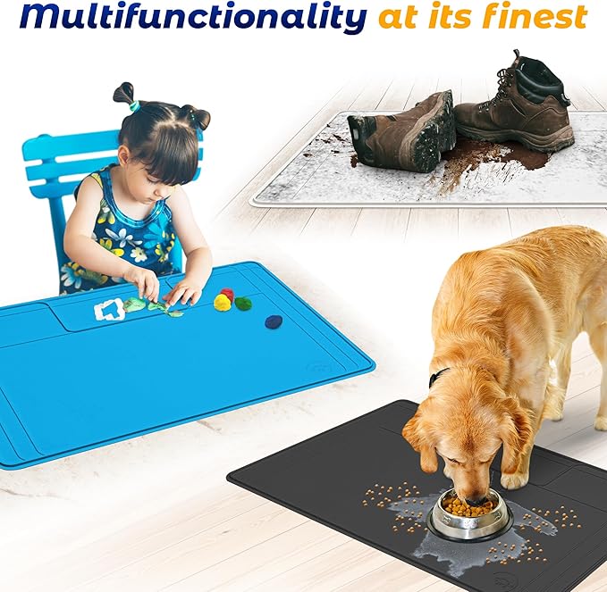 The Original Under Sink Mat - Adjustable Silicone mat, Waterproof Under The Sink Bathroom Vanity Mat - 28" x 19" or smaller