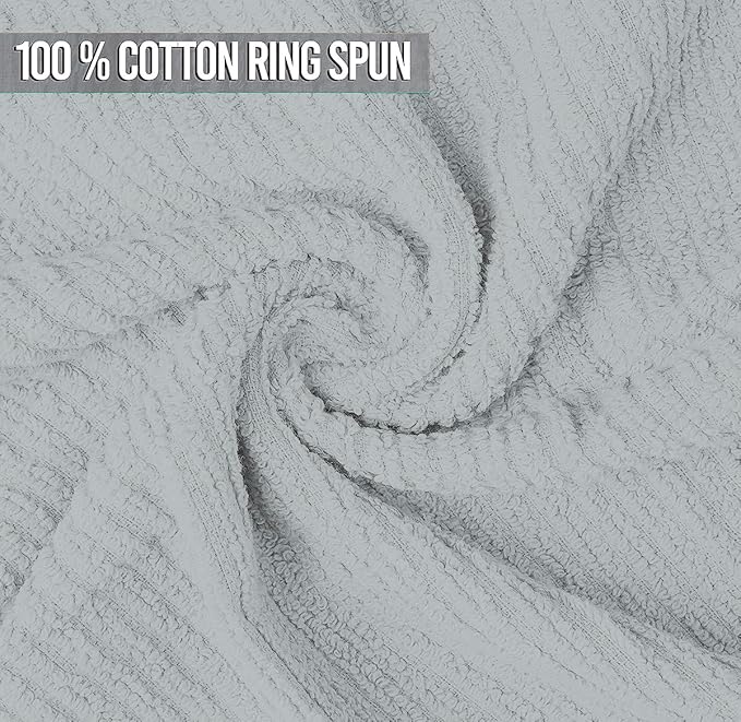 Softolle Bar Mop Towels, Pack of 12-16x19 Inches - 100% Cotton Super Absorbent Towels, Multi-Purpose for Home and Bar Cleaning (Silver Grey)