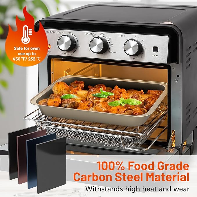 Baking Pans Set, 5-Piece Nonstick Bakeware Sets with Round/Square Cake Pan, Muffin Loaf Roast Pan, Baking Sheets for Oven, Kitchen Cookware Sets Baking Tray Baking Supplies, Gold