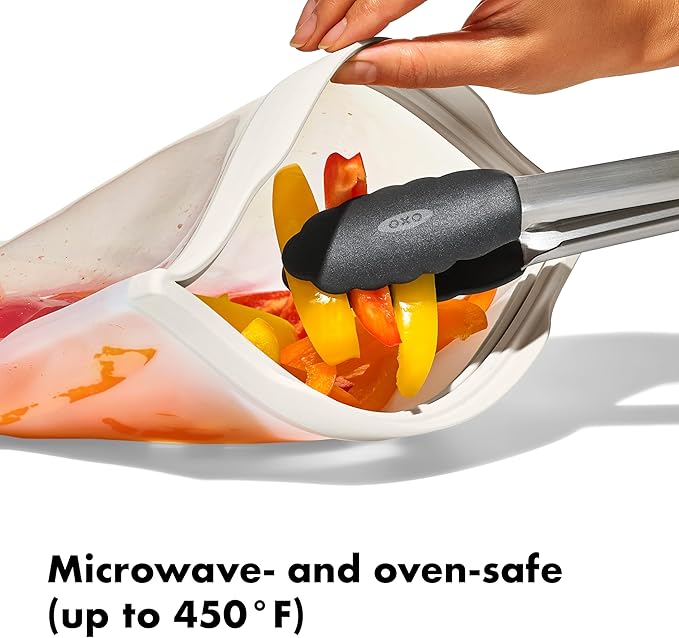 OXO Good Grips Silicone Reusable Bag – Stand-Up Half Gallon (64 oz) - Lagoon