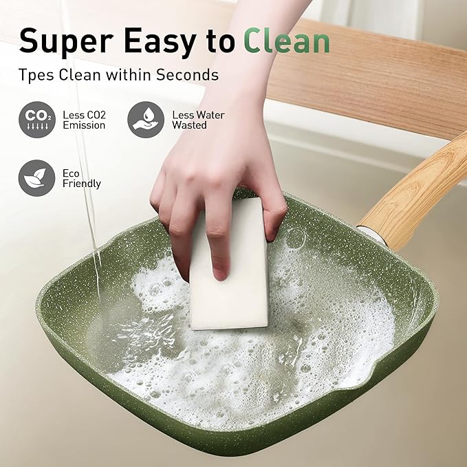 Kitchen Academy 17Pcs Sage Green Pots and Pans Set Non Stick, Induction Kitchen Cookware Sets, Nonstick Granite Cooking Pans Set with PFOA&PFOS Free