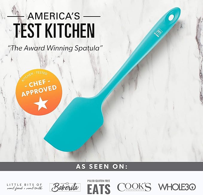DI ORO Silicone Spatula Set - Rubber Kitchen Spatulas for Baking, Cooking, & Mixing - 600°F Heat-Resistant & BPA Free Silicone Scraper Spatulas for Nonstick Cookware - Dishwasher Safe (3pc, Teal)