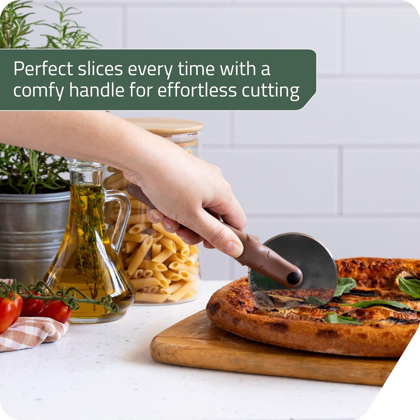 Peleg Design Puperoni Cute Pizza Cutter Wheel – Dog-Shaped Plastic Pizza Cutter Wheel with Stainless Steel Blade & Durable Plastic Handle, Funny Pizza Gifts