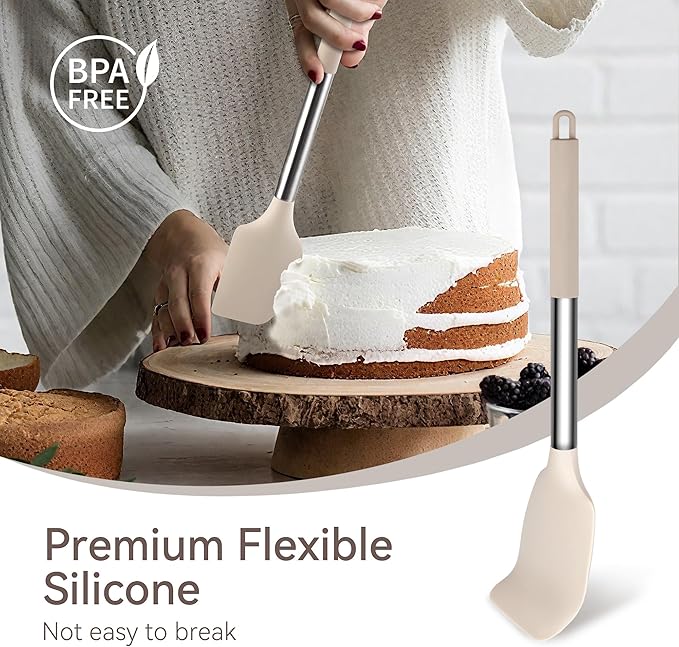 Silicone Cooking Utensils Set, 28 Pcs Kitchen Utensils Set for cooking, 446°F Heat Resistant Spatula Set, Food Grade Silicone and Stainless Steel Handle Kitchen Gadgets for Nonstick Cookware BPA Free