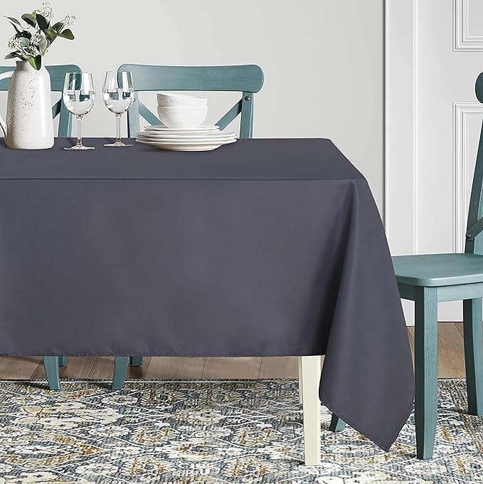 sancua Square Tablecloth - 70 x 70 Inch - Water Resistant Spill Proof Washable Polyester Table Cloth, Decorative Fabric Table Cover for Dining Tables, Buffet Parties and Camping, Grey