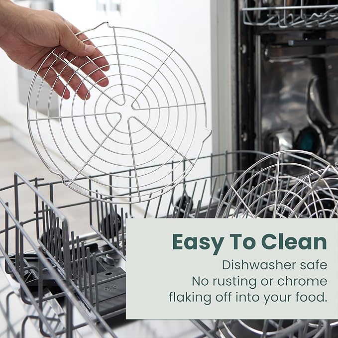 Ultra Cuisine 3 Set Round Cooling Racks for Cooking and Baking – Oven & Dishwasher-Safe, 100% Stainless Steel Steaming and Baking Rack - Fits Air Fryer, Pressure Cooker & Cake Pan (7.5, 9 & 10.5 Inch)