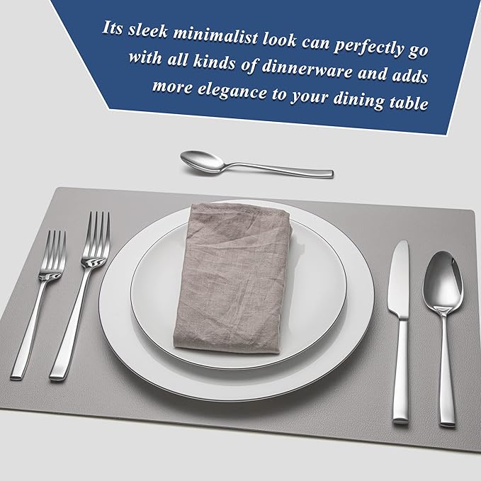 40 Piece Silverware Set Service for 8, EIUBUIE Premium Stainless Steel Cutlery Set, Mirror Polished Flatware Sets Heavy Duty and Solid, Modern Kitchen Eating Utensils Sets Include Spoons Forks Knives