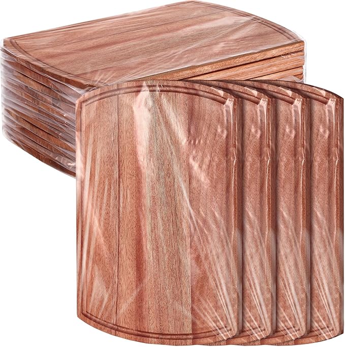 Patelai 12 Pack Large Cutting Boards Bulk Wooden Kitchen Chopping Boards for Crafts DIY Wedding Housewarming Gift(Walnut Wood,14 x 11 Inch)