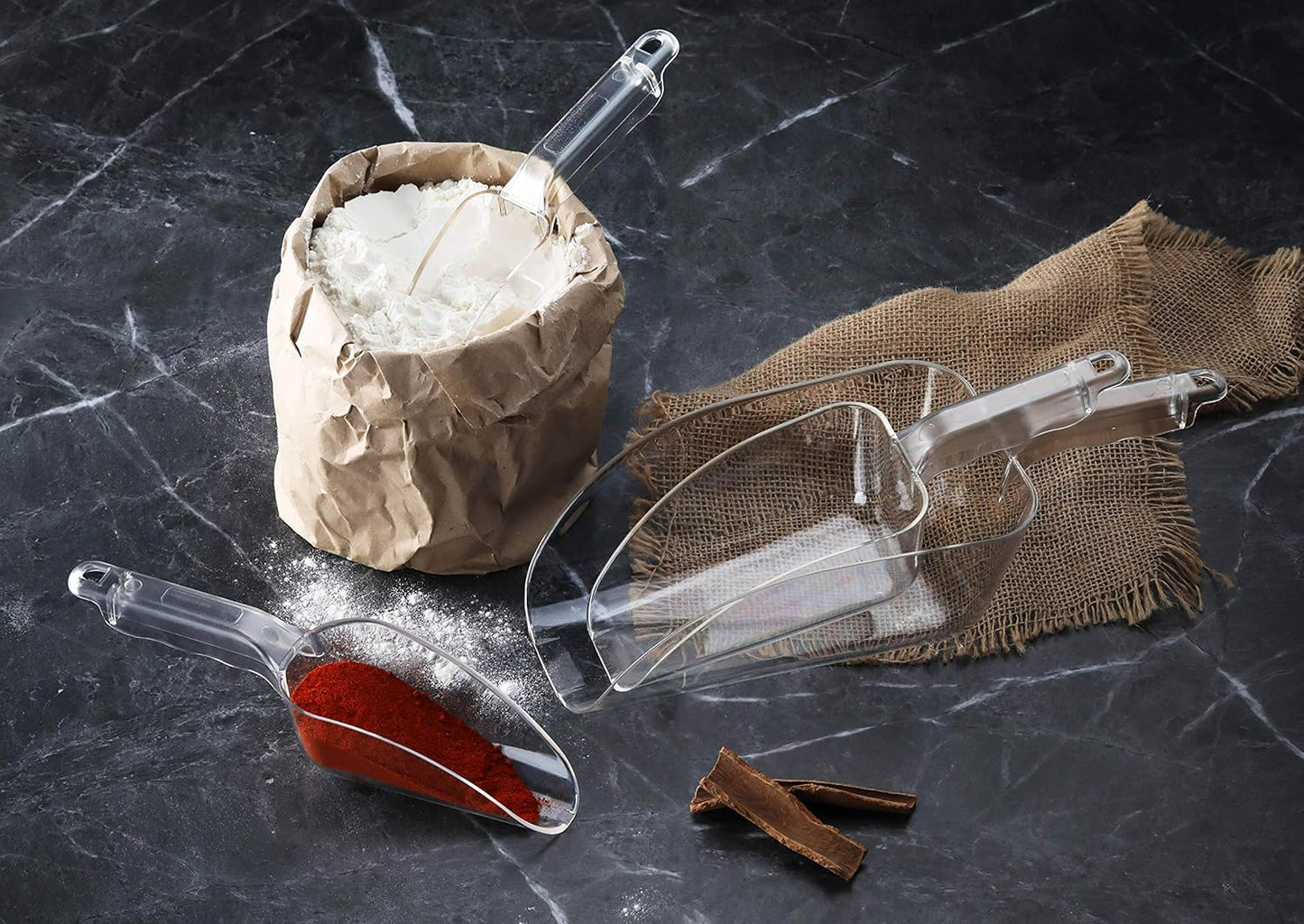 New Star Foodservice 34424 Polycarbonate Plastic Utility Ice Scoop, Clear, 24-Ounce