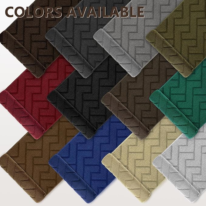 hicorfe Kitchen Rugs and Mats Sets,2 Pieces Super Absorbent Polypropylene Non-Slip Rug,Soft Comfort Floor Mat,Washable for Kitchen,Hallway,Office,Sink,Laundry(20" x 31.5" Plus 20" x 48",Dark Brown)