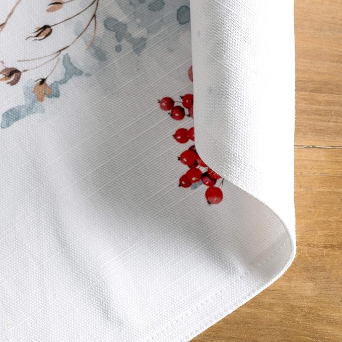 Maison d' Hermine Placemats Set of 4 100% Cotton Washable Cloth Place Mats, Reusable Table Mats for Thanksgiving Christmas Decorations Kitchen Dining Party Wedding Restaurant (Morzine, 13" x 19")