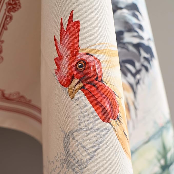 100% Cotton Kitchen Towel Campagne Maison d' Hermine Set of 2 Super Soft Highly Absorbent Hotel Quality Quick Drying Cleaning Dishcloth Tea Bar Towels Spring/Summer (Coq, 20"x27.50")