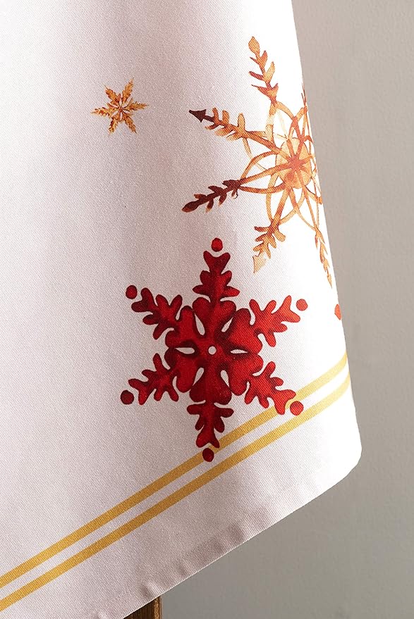 Maison d' Hermine Kitchen Towels Set of 3 100% Cotton 20" x 27.5" Reusable Cloth Tea Dish Towels Absorbent with Hanging Loop for Kitchen Dining Thanksgiving Christmas Decorations (Crystal Star)