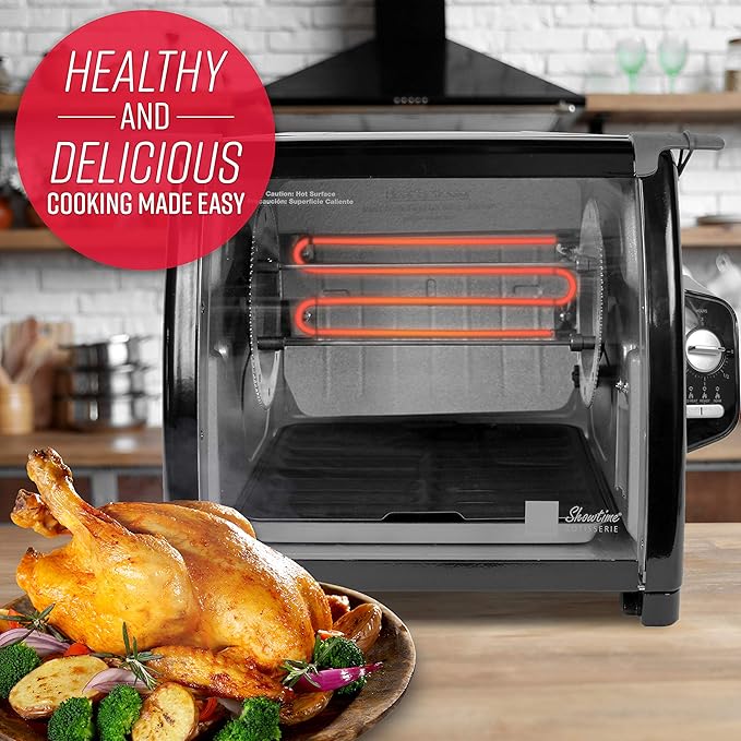 Ronco Modern Rotisserie Oven, Large Capacity (12lbs) Countertop Oven, Multi-Purpose Basket for Versatile Cooking, Easy-to-Use Controls
