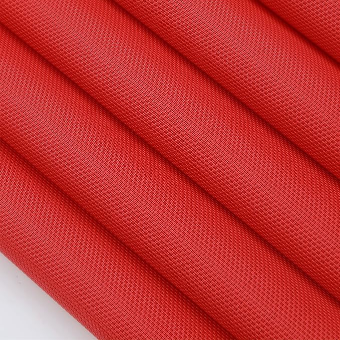 SHACOS Placemats Set of 6 Woven Vinyl Christmas Place Mats for Dining Table Wipe Clean Stain Resistant Table Mats Indoor Outdoor (6, Red)