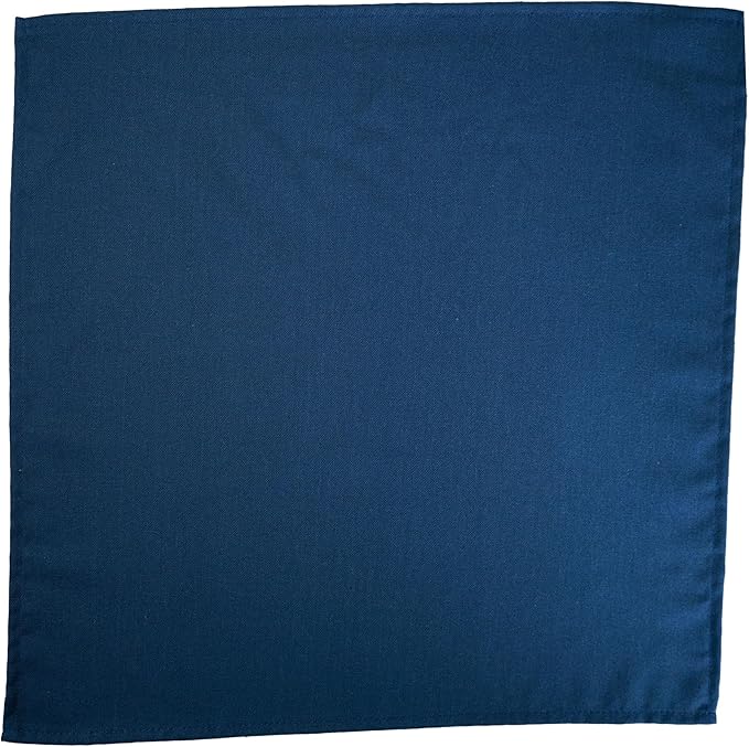 Solid Color Blended Thin Dinner Cloth Napkins - Set of 12 (40 x 40 cm) - for Events & Home Use (Navy Blue)
