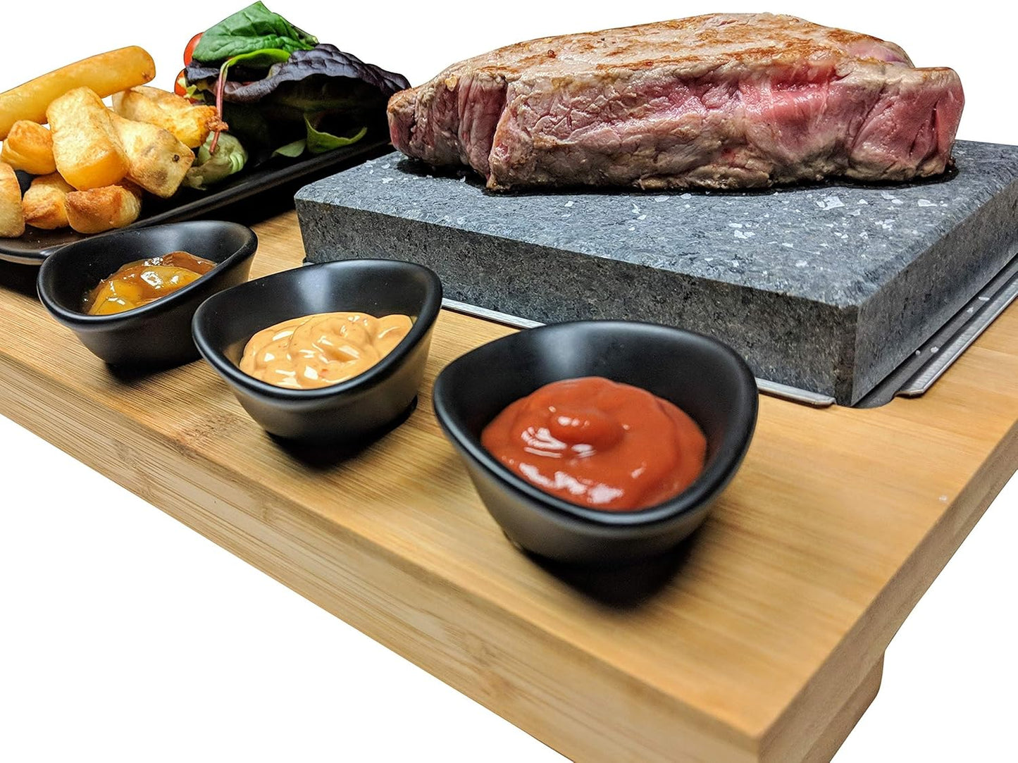 Black Rock Grill Steak Stone Grill Set, Sizzling Lava Stone Steak Set (One Gift Set)