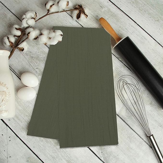 RUVANTI Flour Sack Towels 24 Pack 28x28 Inch, 100% Cotton Tea Towel, Reusable, Machine Washable, Absorbent BarTowels - Dish Cloth Perfect for Drying Dishes & Cleaning - Martini Olive