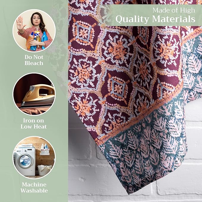 Maison d' Hermine Kitchen Towels Set of 3 100% Cotton 20" x 27.5" Reusable Cloth Tea Dish Towels Absorbent with Hanging Loop for Kitchen Dining Thanksgiving Christmas Decorations (Fair Isle)