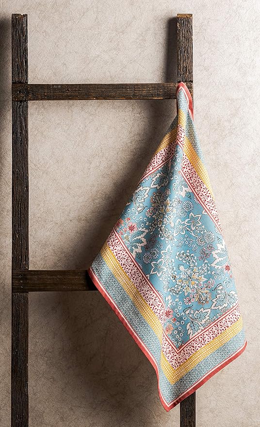 Maison d' Hermine Kitchen Towels Set of 3 100% Cotton 27.50" x 20" Reusable Cloth Tea Dish Towels Absorbent with Hanging Loop for Kitchen, Home, Dining, Cocktail Parties Spring/Summer (Marquise)