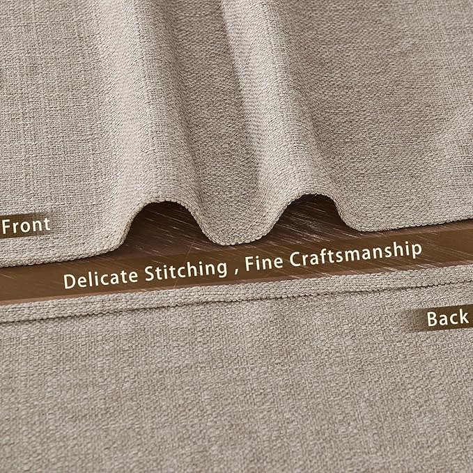 BALCONY & FALCON Placemats Set of 4 Faux Linen Cloth Place Mats Washable Waterproof Wrinkle Resistant Table Placemats for Dining Kitchen Farmhouse Indoor & Outdoor Use(Beige, 13.8”x 17.7”