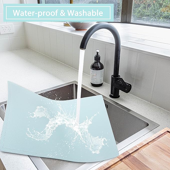 Set of 8 Faux Leather Placemats, PU Table Mats, Waterproof, Stain Resistant, Heat Resistant, Non-Slip Easy to Clean for Kitchen, Dining, Conference Tables