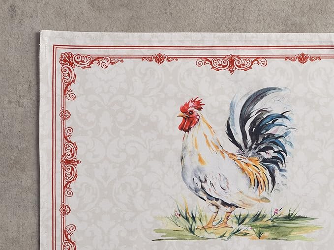 Maison d' Hermine Placemats Set of 2 100% Cotton Washable Cloth Place Mats, Reusable Table Mats for Kitchen Dining Decoration, Party, Wedding, Restaurant Spring/Summer (Campagne, 13" x 19")