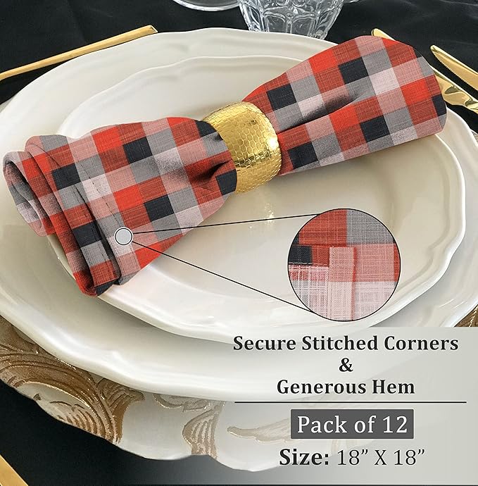 RUVANTI Cloth Napkins Set of 12 Cotton 100%, 18x18 Inches Napkins Cloth Washable, Soft, Absorbent. Cotton Napkins for Parties, Christmas, Thanksgiving, Weddings, Dinner Napkins Cloth - Play Box