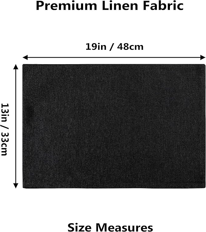 Home Brilliant Black Placemats Set of 4 Heat Resistant Table Mats Cloth Dining Table Place Mats Kitchen Washable Placemat New Year, Black