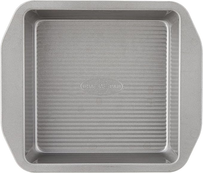 USA Pan 12-Cup Muffin Pan and 8-Inch Square Cake Pan Aluminized Steel Bakeware Set