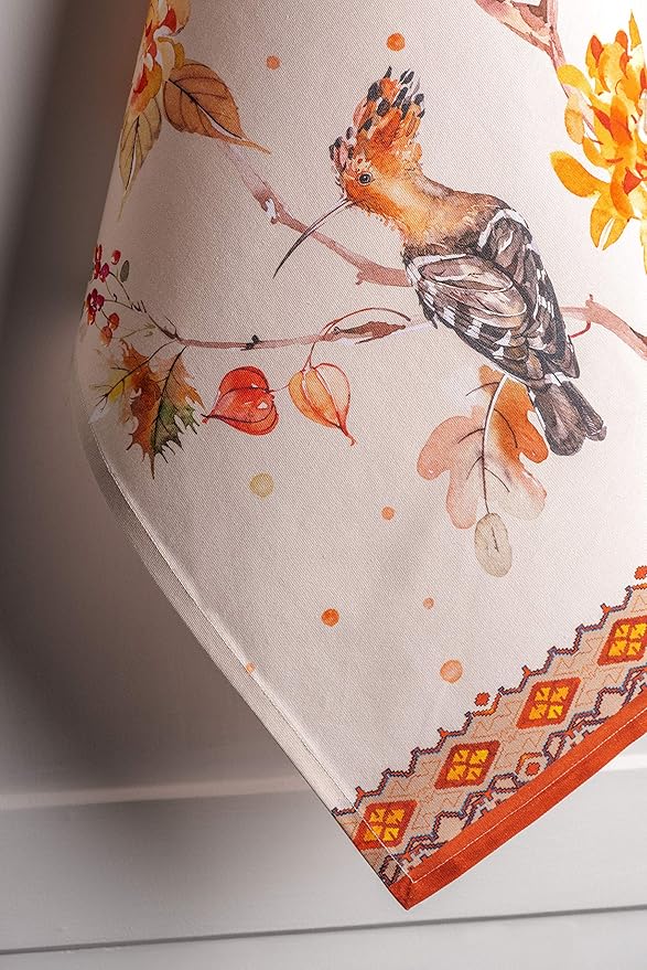 Maison d' Hermine Kitchen Towels Set of 3 100% Cotton 20" x 27.5" Reusable Cloth Tea Dish Towels Absorbent with Hanging Loop for Kitchen Dining Thanksgiving Christmas Decorations (Kelim - Prairie)