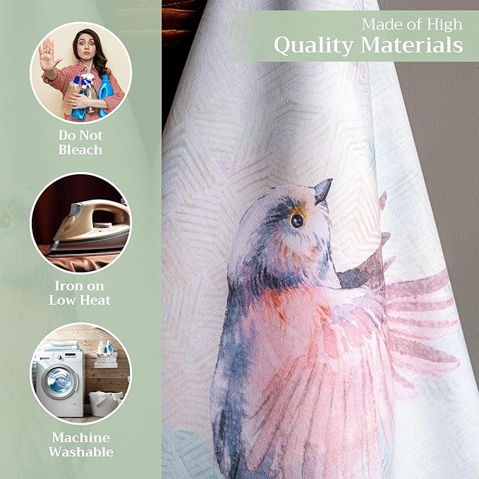Maison d' Hermine Kitchen Towels Set of 3 100% Cotton 27.50" x 20" Reusable Cloth Tea Dish Towels Absorbent with Hanging Loop for Kitchen, Home, Dining, Cocktail Parties Spring/Summer (Flying Birds)
