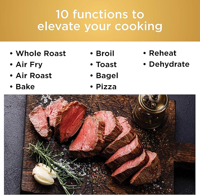 Ninja DT251 Foodi 10-in-1 Smart XL Air Fry Oven, Bake, Broil, Toast, Roast, Digital Toaster, Thermometer, True Surround Convection up to 450°F, includes 6 trays & Recipe Guide, Silver