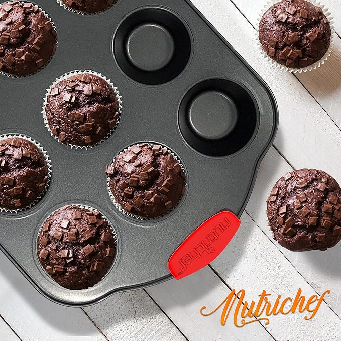 NutriChef Baking Set - 8 Piece Bakeware with Nonstick Carbon Steel for Easy Release and Cleanup, Durable and Versatile Design, Includes Cookie Sheet, Loaf Pan, Muffin Tin & More