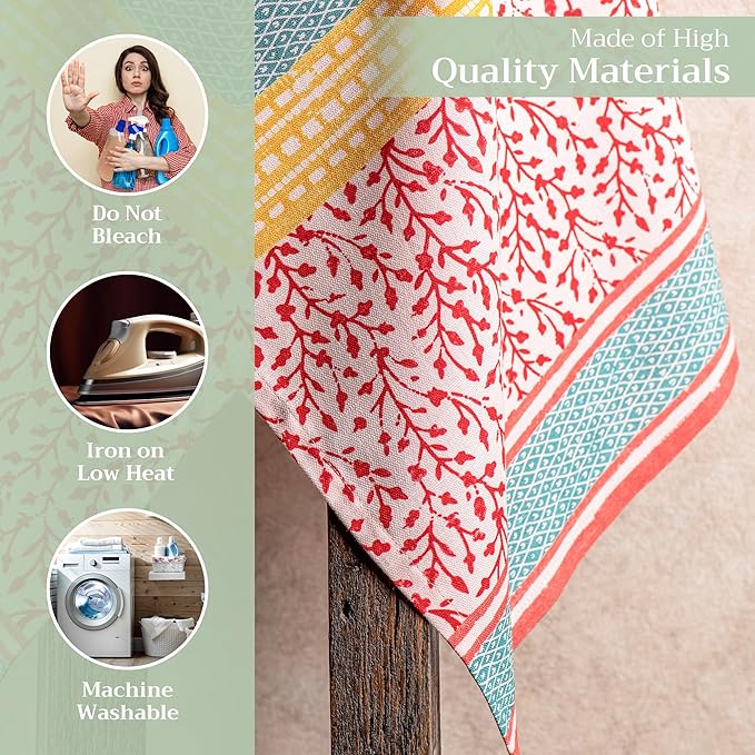 Maison d' Hermine Kitchen Towels Set of 3 100% Cotton 27.50" x 20" Reusable Cloth Tea Dish Towels Absorbent with Hanging Loop for Kitchen, Home, Dining, Cocktail Parties Spring/Summer (Marquise)