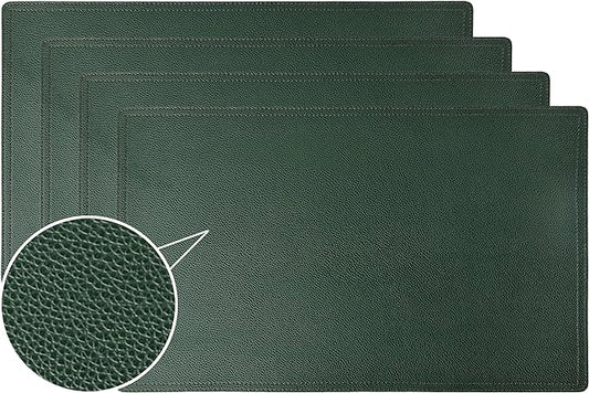 Vinyl Waterproof Placemats, PU Table Mats, Set of 4, Stain Resistant, Heat Resistant, Non-Slip Easy to Clean for Kitchen Dining Table,Conference Table