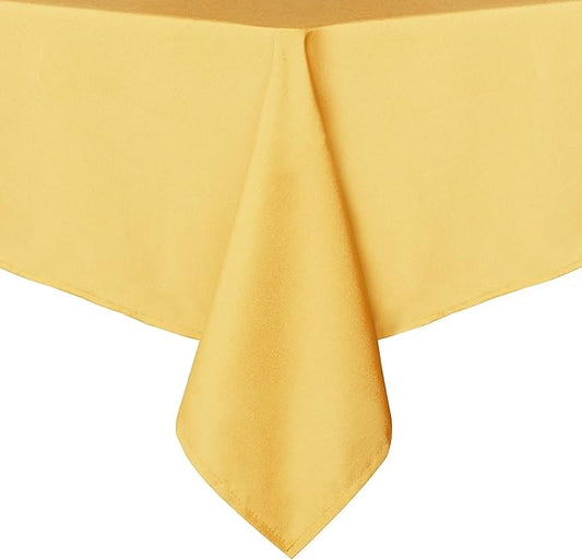 sancua Rectangle Tablecloth - 70 x 90 Inch - Stain and Wrinkle Resistant Washable Polyester Table Cloth, Decorative Fabric Table Cover for Dining Tables, Buffet Parties and Camping, Yellow