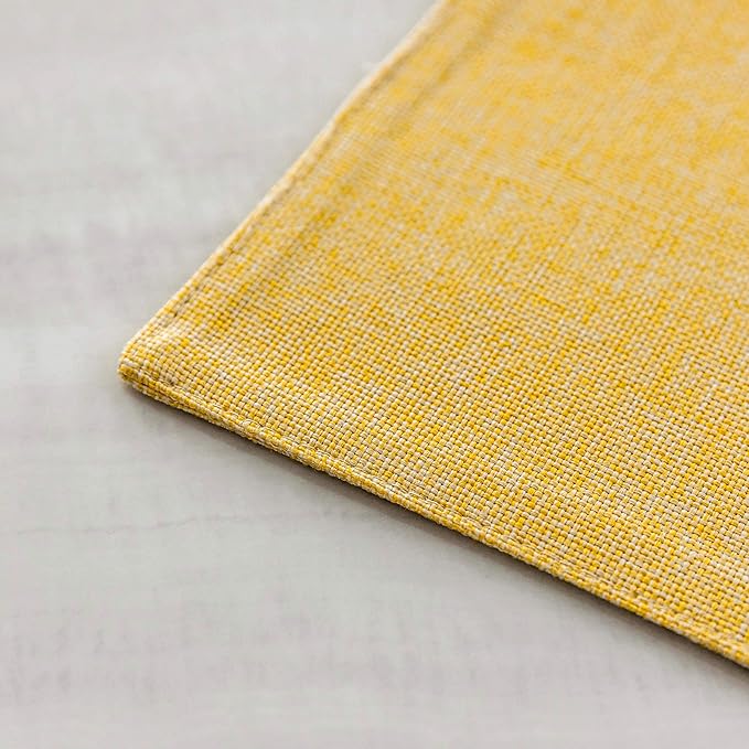 Home Brilliant Dining Placemats Set of 6 Heat Resistant Dining Table Place Mats for Kitchen Table for Placemats Decoration for Dinner Fall Winter Decor, 13 x 19 inches, Yellow