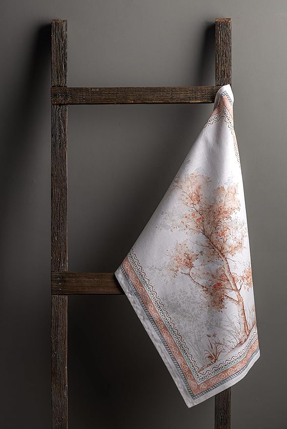 Maison d' Hermine Kitchen Towels Set of 3 100% Cotton 20" x 27.5" Reusable Cloth Tea Dish Towels Absorbent with Hanging Loop for Kitchen Dining Thanksgiving Christmas Decorations (Giving Thanks)