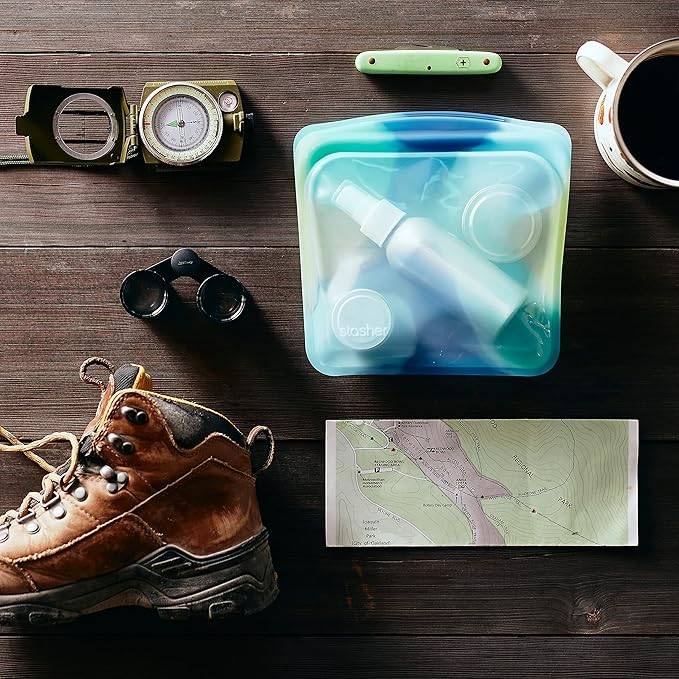 Stasher Premium Silicone Reusable Food Storage Bags, 4-Pack, Tie Dye Multi, Multi-Use Food Storage Bags, Lunch Bag, Travel Containers, BPA Free, Leak-free, Dishwasher-Safe, Eco-friendly