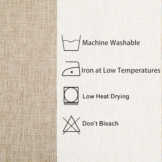 Hiasan Faux Linen Rectangle Tablecloth - Wrinkle and Stain Resistant Washable Table Cloth for Kitchen Dining Room Holiday Table Cover for Dinner, Beige, 60 x 140 Inch